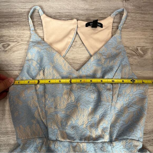 Speechless Blue Lace Overlay Open Back Party Dress - Picture 6 of 8